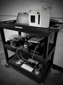 Black and white image of a temperature controller.